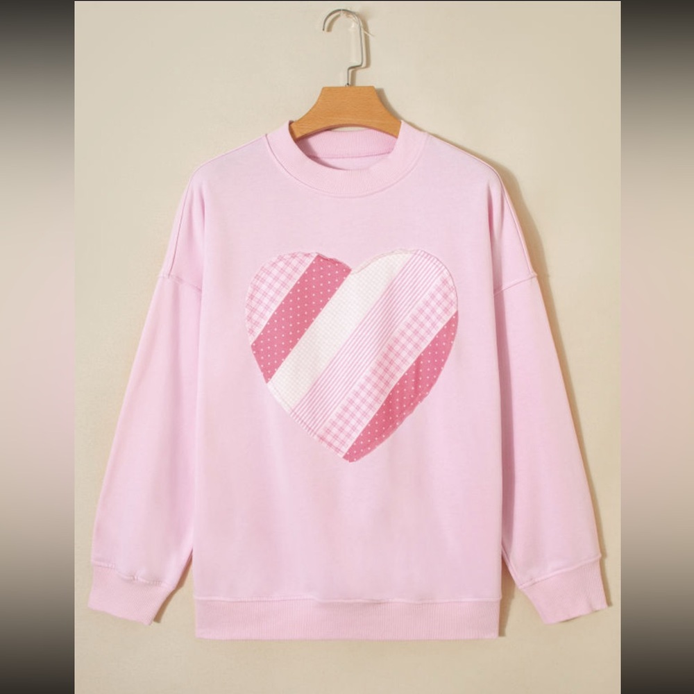 Willow - Pink Heart Patterned Sweatshirt - Picture 3 of 3